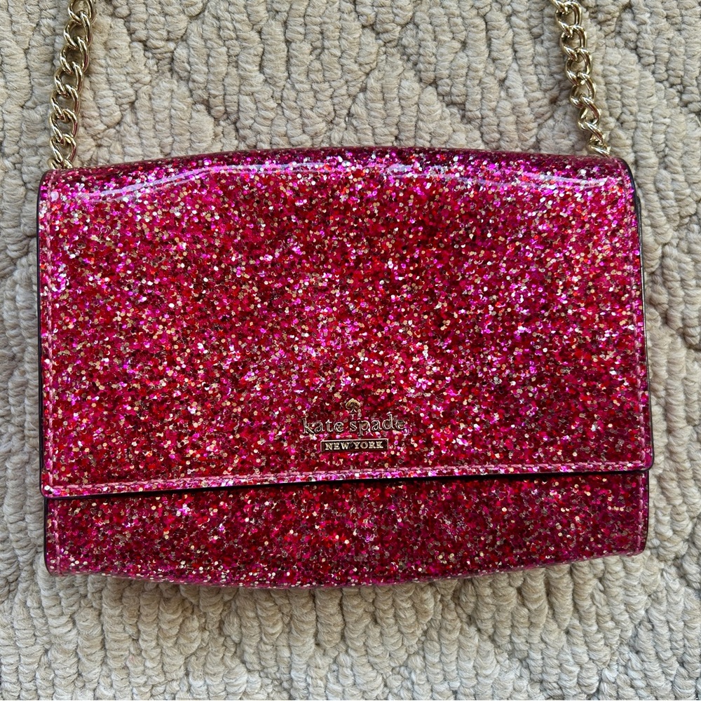 Kate Spade Pink Glitter Clutch